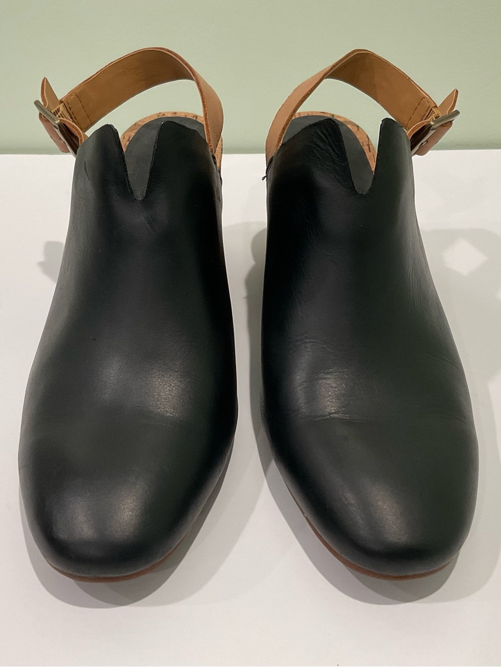 The item is a pair of Kork-Ease Rayleigh Slingback Block Heel Clogs.
